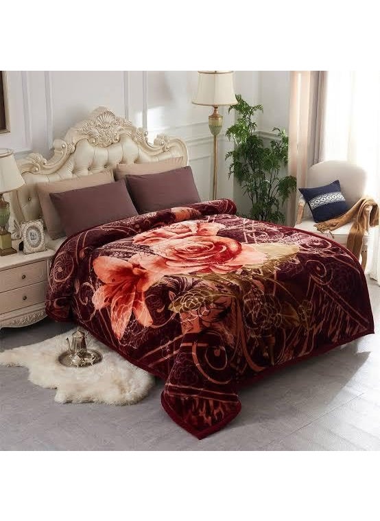 Bezzilish Home Luxurious Blanket Double Bed for Heavy Winter Mink Blanket Lightweight Specially for Diwali Gift Size 220 X 240 Cm Pack of 1 Multicolor 09