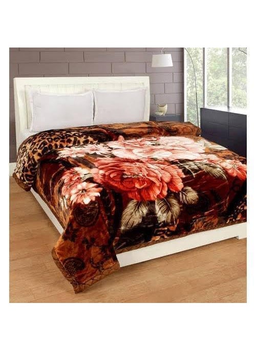 Bezzilish Home Luxurious Blanket Double Bed for Heavy Winter Mink Blanket Lightweight Specially for Diwali Gift Size 220 X 240 Cm Pack of 1 Multicolor 018