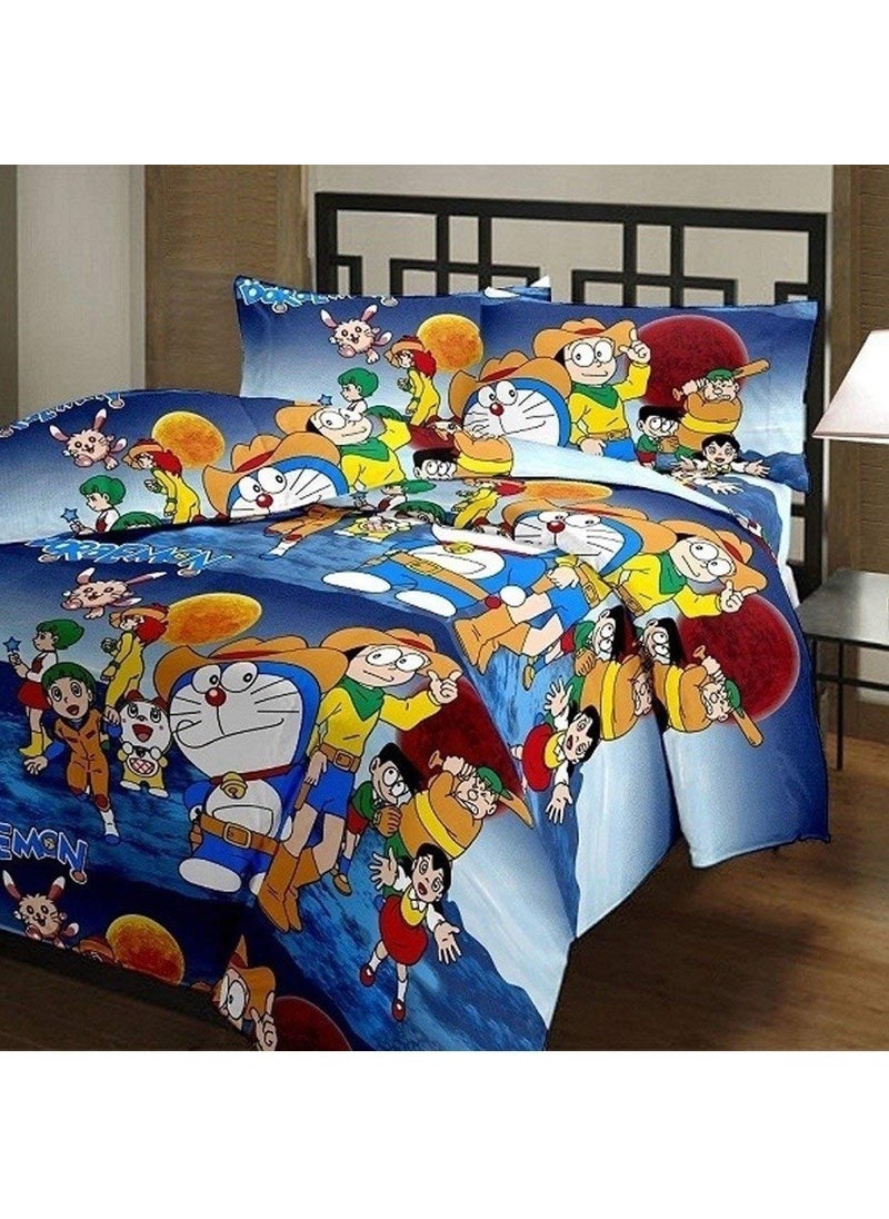 MITULMicrofiber Soft Design Print Reversible Single Bed Double Bed Dohar Blanket AC Dohar for Kids Multicolour DOREMON Double Bed