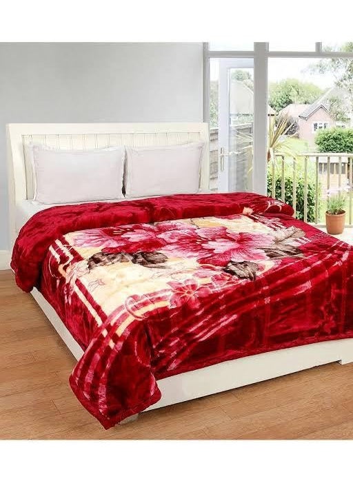 Bezzilish Home Luxurious Blanket Double Bed for Heavy Winter Mink Blanket Lightweight Specially for Diwali Gift Size 220 X 240 Cm Pack of 1 Multicolor 015