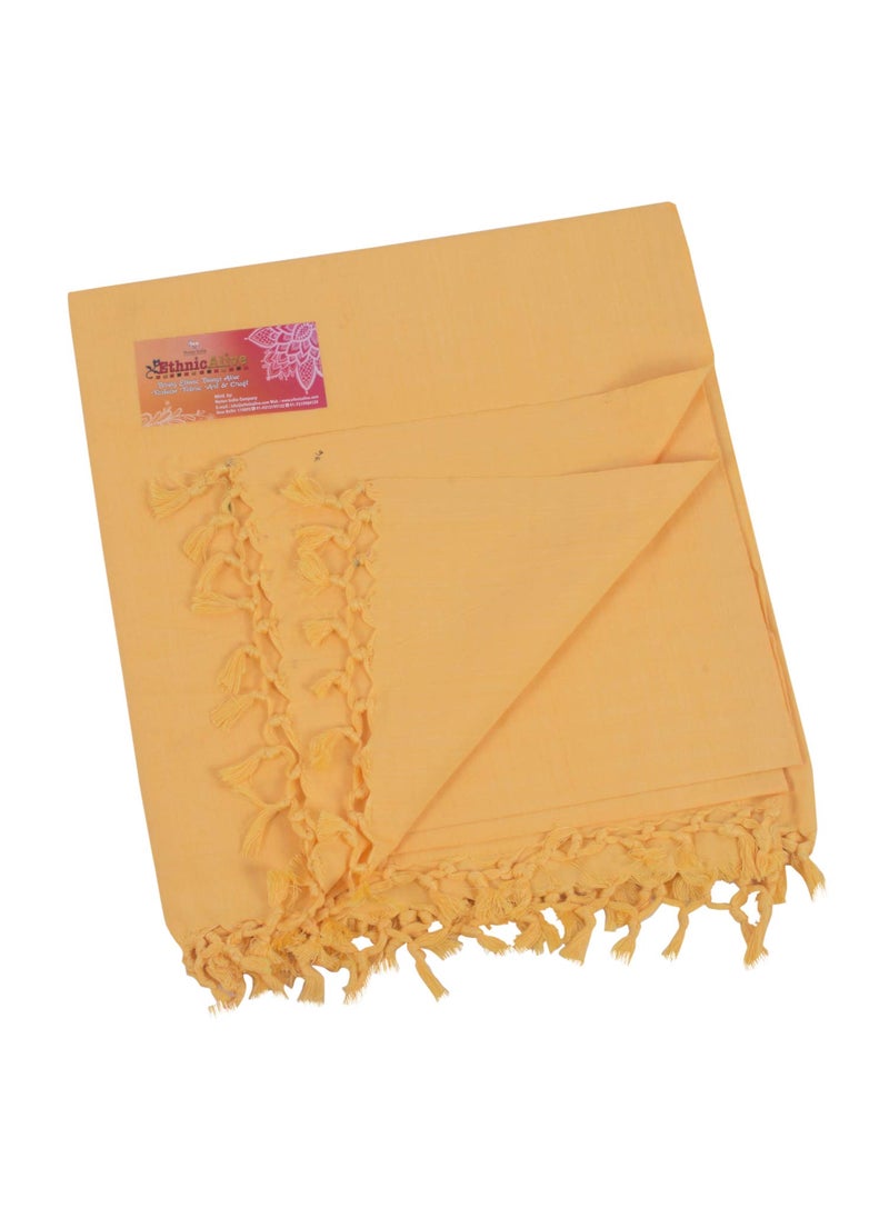EthnicAlive Handloom Bhagalpuri Cotton Blanket Topsheet Soft Chaddar for Sleeping in Summer Winter All SeasonYellow