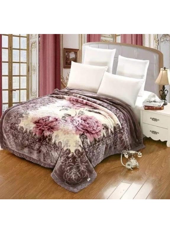 Bezzilish Home Flower Printing Soft Flannel Fleece Double Bed Blanket for Winter Pack of 1Multicolor03 TC 120