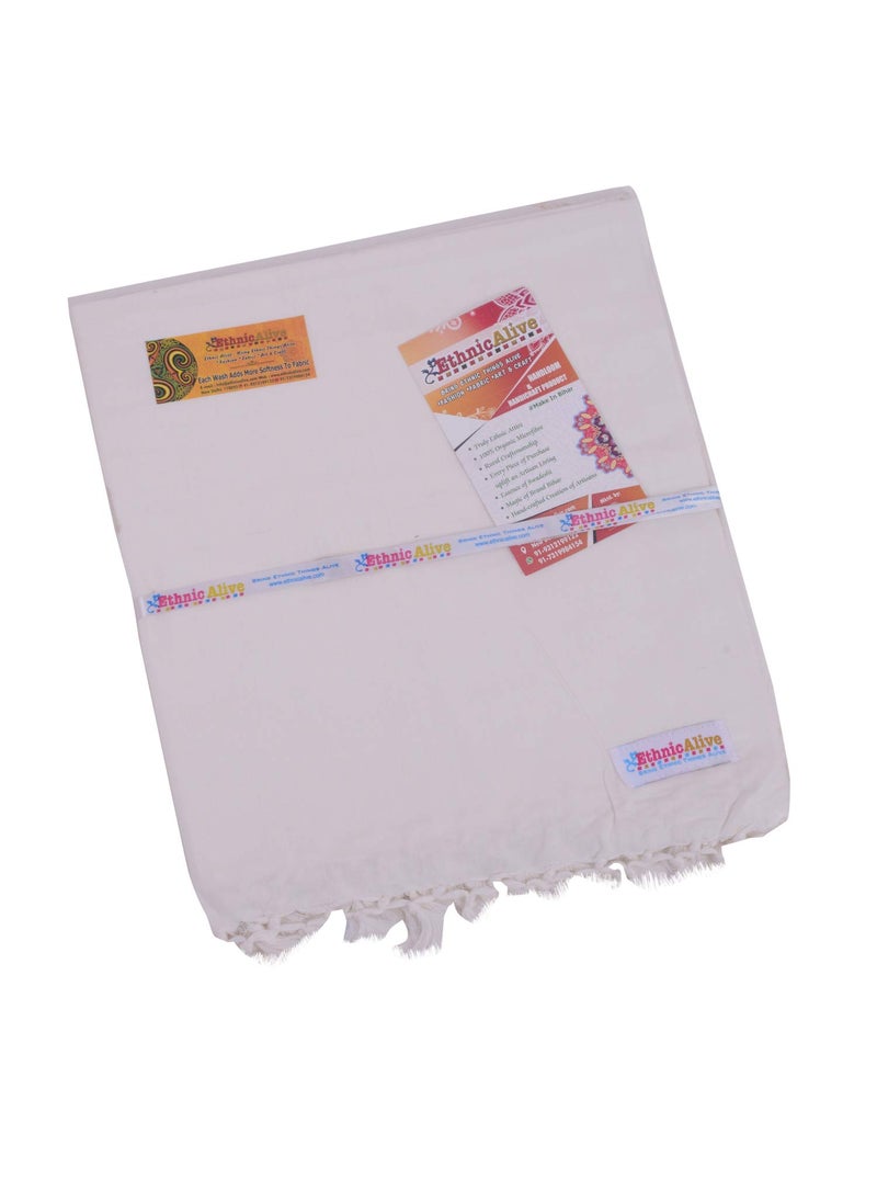 NIC Bhagalpuri Handloom Organic Plain White ChadarAll Season Chadar for Sleeping AC Blanket for Summer_White