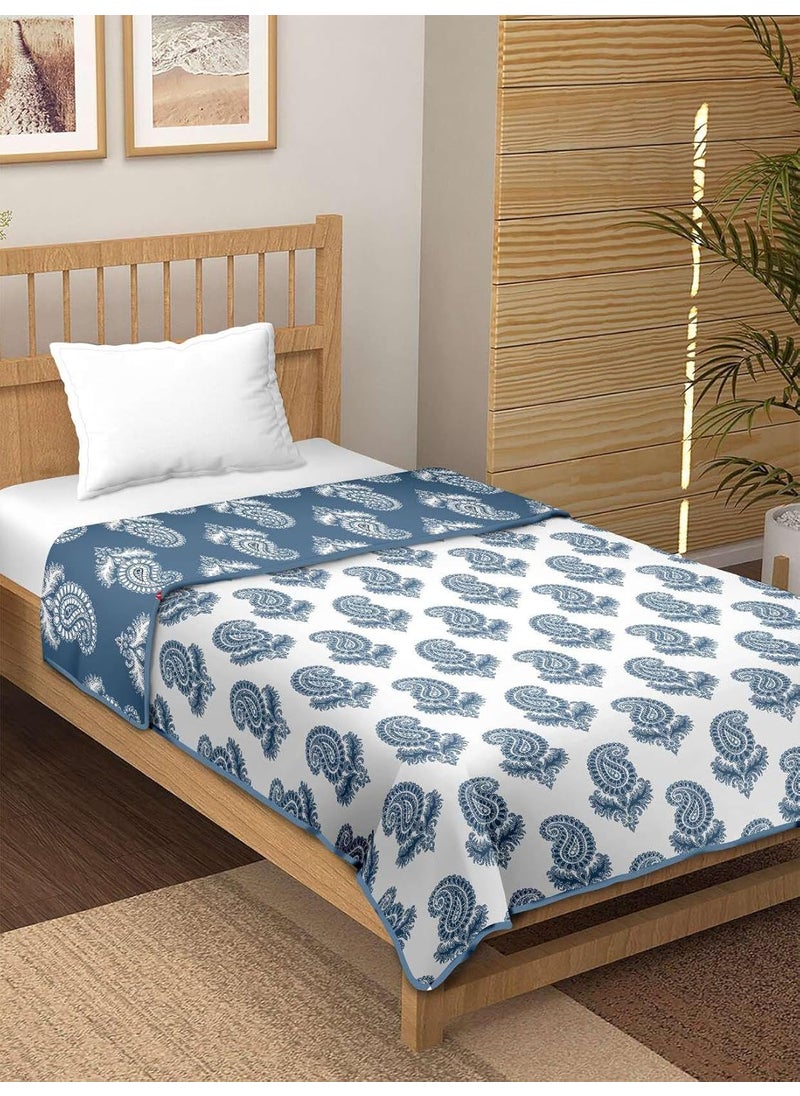 CHICERY 100 Pure Cotton Reversible DoharAC Blanket for Single Bed All Weather Light Weight Floral Design Dohar Pack of 1Turkish Flower