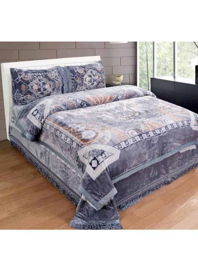 Elstone Home Super Soft Luxury Mink Blanket Luxury Style 2 Play Double Bed Blankets Pack of 1Grey