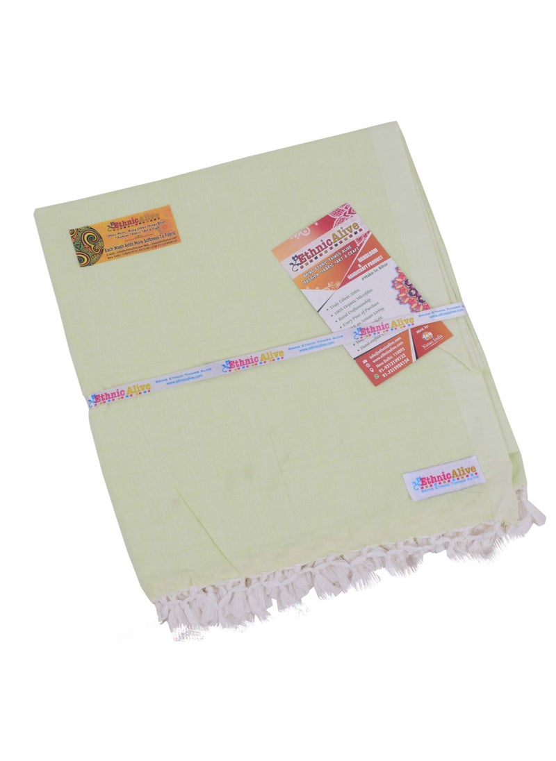 NIC Bhagalpuri Handloom Organic Plain Lemon GreenAll Season Chadar for Sleeping AC Blanket for Summer