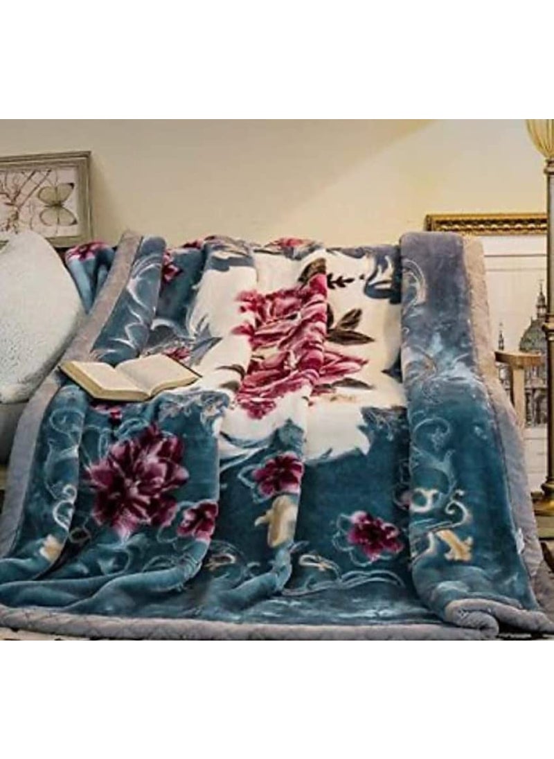ELSTONE Home 2 Ply Mink Super Soft Cloudy Double Bed Blanket with a Fancy Bag Packing for Heavy Winter Multicolor King Size Multicolor2