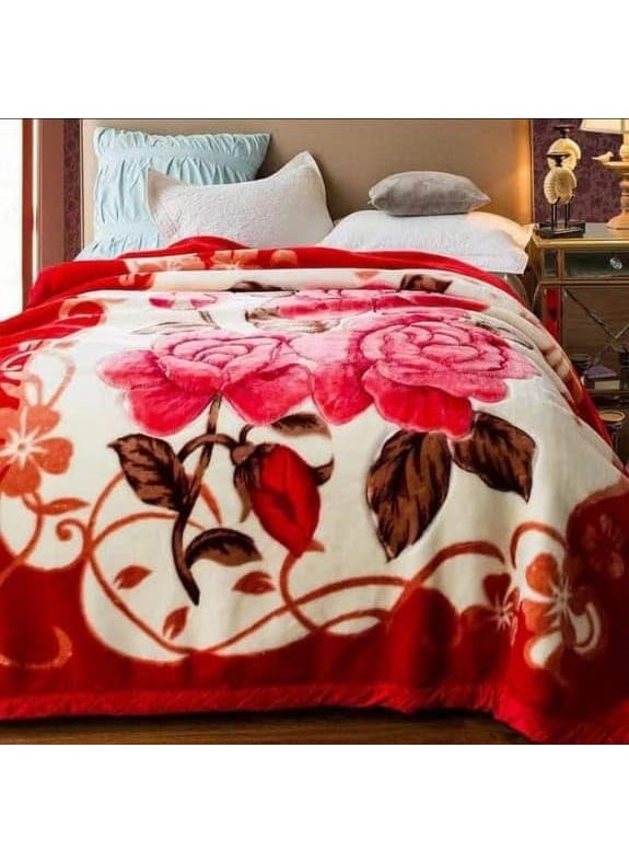 Bezzilish Home Ultra Soft Luxurious Embossed Very Warm Korean Mink Double Bed Blanket Double Ply Super Soft Blanket for Ac Room Size 9090 Inches Special for Diwali Gift Multicolor 02