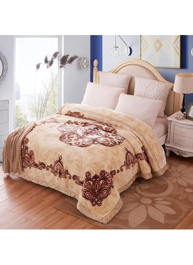 ELSTONE Home Super Soft Double Ply 480 TC Mink Blanket Luxury Double Bed Blanket Double Ply Imported Mink Blanket for Heavy Winters 4kg King Size Pack of 1 with Stylish Color12