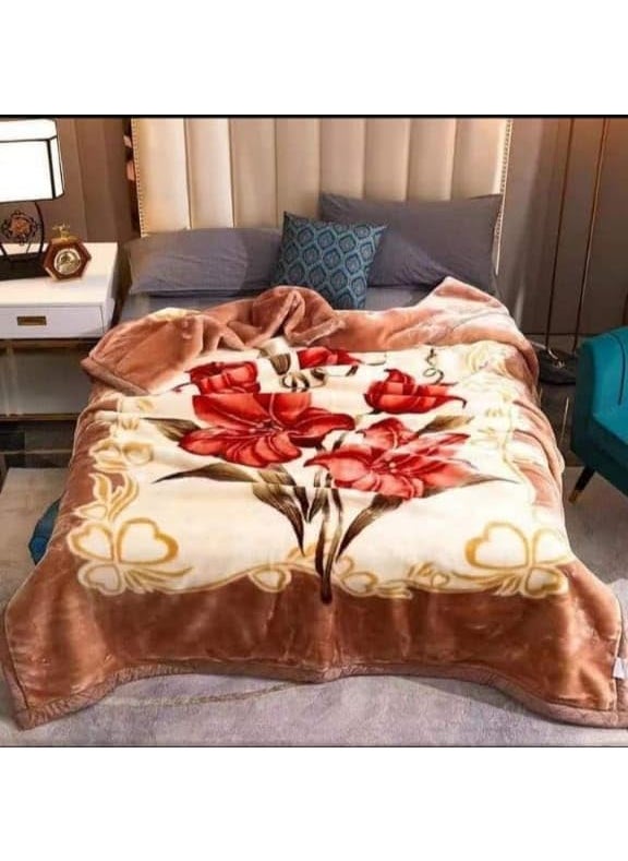 Bezzilish Home Ultra Soft Luxurious Embossed Very Warm Korean Mink Double Bed Blanket Double Ply Super Soft Blanket for Ac Room Size 9090 Inches Special for Diwali Gift Multicolor 01