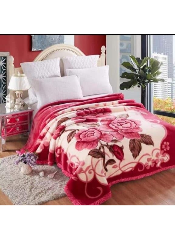 Bezzilish Home Ultra Soft Luxurious Embossed Very Warm Korean Mink Double Bed Blanket Double Ply Super Soft Blanket for Ac Room Size 9090 Inches Special for Diwali Gift Multicolor 05