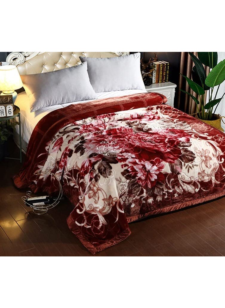 ELSTONE Home Super Soft Double Ply 480 TC Mink Blanket Luxury Double Bed Blanket Double Ply Imported Mink Blanket for Heavy Winters 4kg King Size Pack of 1 with Stylish Color23