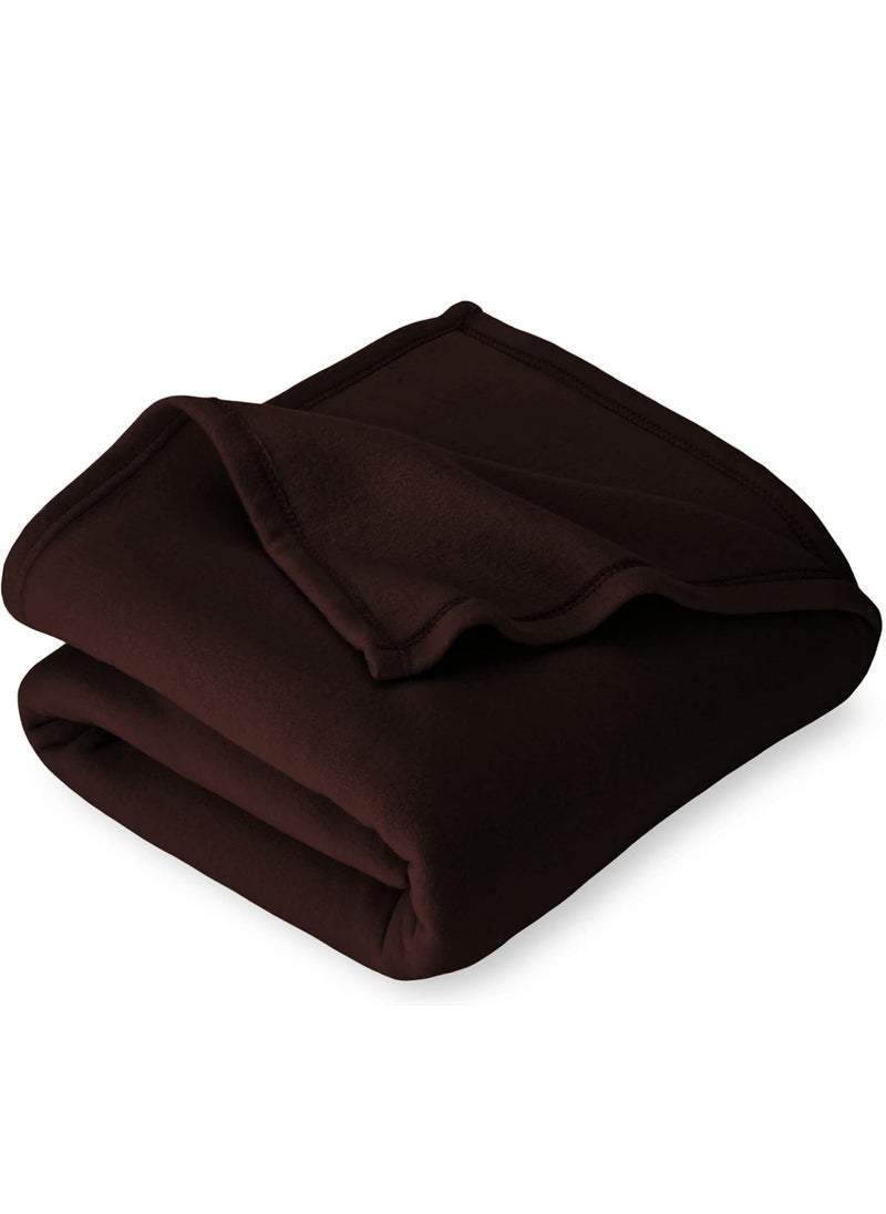 HOMEKART All Season SolidPlain Light Weight Polar Fleece Single Panipat Famous Warm or Hot Winter Blanket 60 x 90 inches Brown