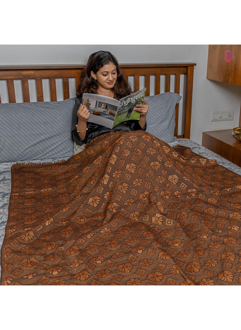 Saagar Tex Single Size Poly Cotton Blanket for Men and WomenChaddarAC ComforterSize 60x90 All SeasonColor GoldPack of 1 Blanket
