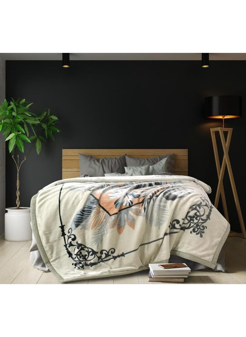Bezzilish Home Cloudy Silky toch Fabric 2 Play Double Bed Blankets English Colour with Fancy Bag Packing Pack of 1 Multicolor11 TC 120