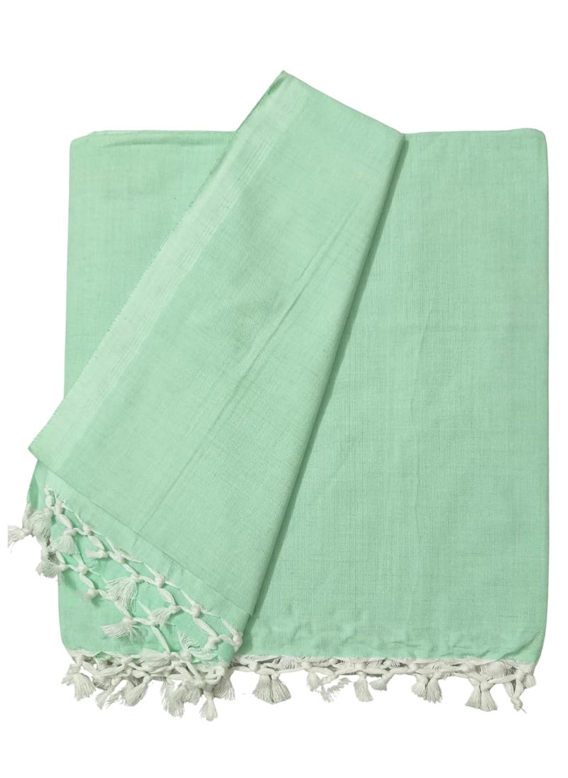 Arvore Bunkaar The Handloom Story 100 Organic Desi Cotton Soft Bhagalpuri ChadarSummer BlanketKhesTop SheetAC Blanket Plain Green 1 Bhagalpuri Chadar
