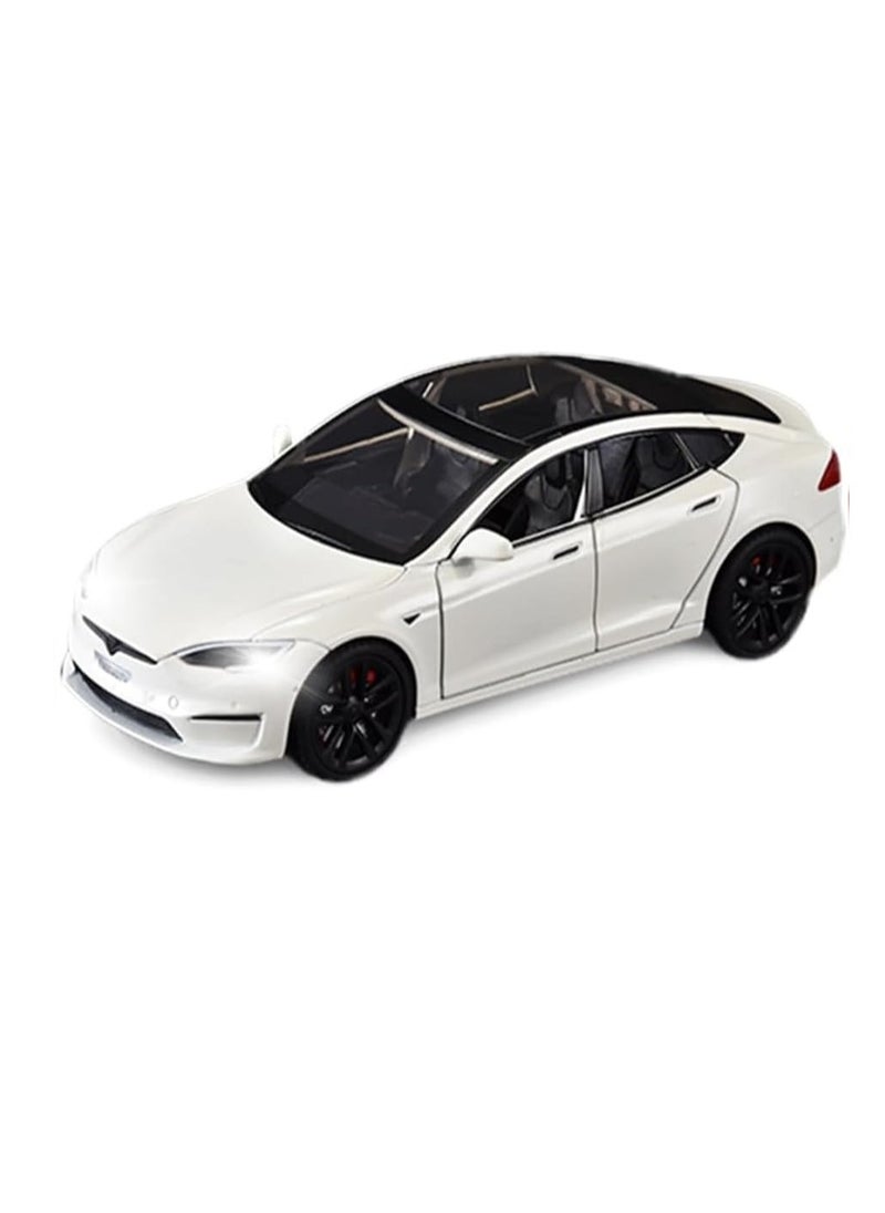Pull Back Action 1:24 Scale Diecast Model Alloy Metal Toy Car for Kids with Openable Doors & Light