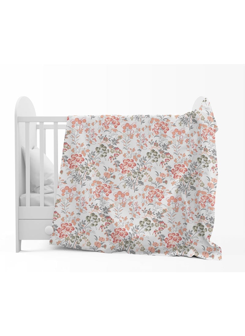 Divine Casa Floret 100 Cotton Single Kids Dohar 120 GSM Soft Lightweight Throw Blanket Cozy Breathable Bedding AllSeason Comfort 140 x 100 CM Floral Blush