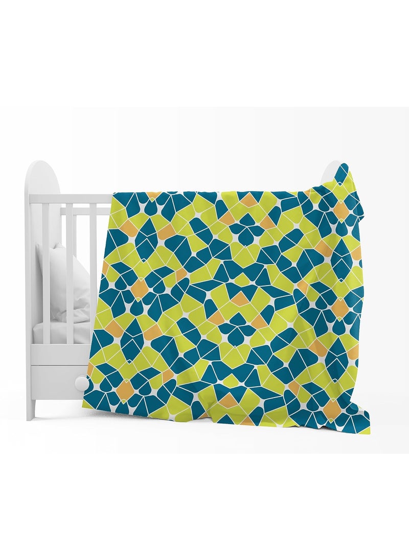Divine Casa 120 GSM Microfiber Single Kids Dohar 04 Years Soft Lightweight Throw Blanket Cozy Breathable AllSeason Comfort 140 x 100 CM Abstract Pattern Acid Lime