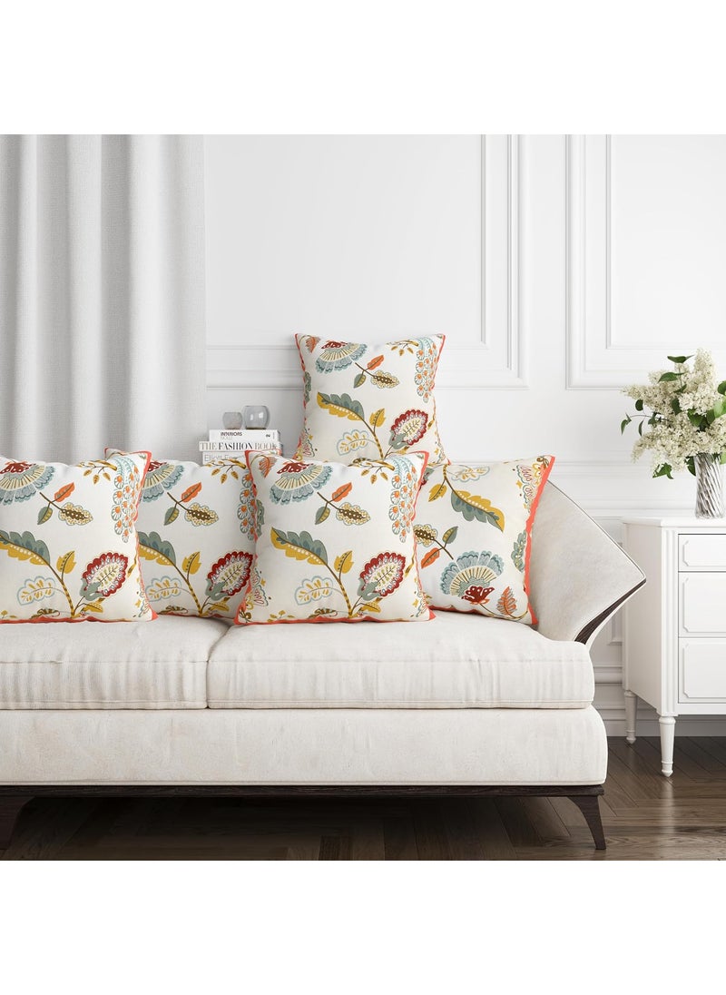 Clovertico Handmade ThrowPillow 300 TC Cushion Covers Cotton Fabric High Thread CountOrange