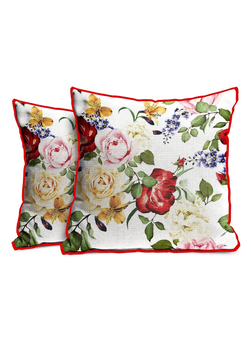MUKESH HANDICRAFTS Polyester Jute Decorative ThrowPillow Covers Cushion Covers for Living Room Set of 2 24 X 24 Inch Multicolor Mh224Jutecc0173