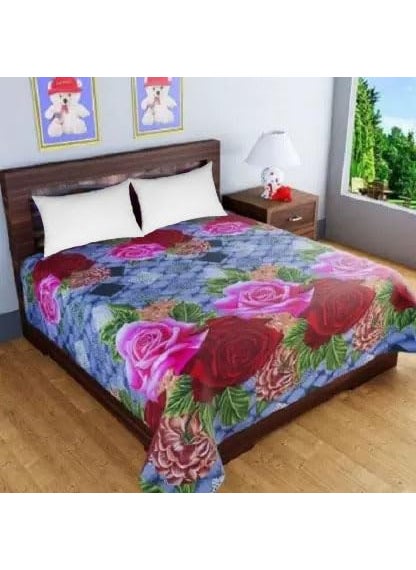 Supreme Home Collective 144 TC Microfiber Printed 1 Double Bedsheet Without Pillow Cover Size 88 x 88 inch