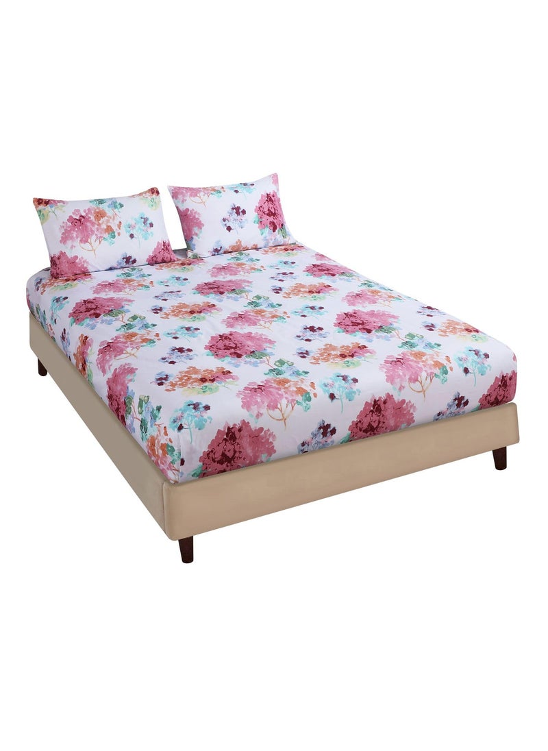 SPREAD SPAIN Microfiber Super King Size Bedsheet 220 Tc Printed Bedsheets For Double Bed With 2 Pillow Covers Non Iron Bedsheet Floral 108 X 108 Inch Spl Bsd 341 Multicolor