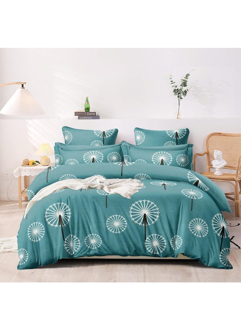 Harbell Home 380 Tc Premium Cotton Super King Size 108 X 108 Inches Bedsheet With 2 Pillow Covers Design 1 Sea Green