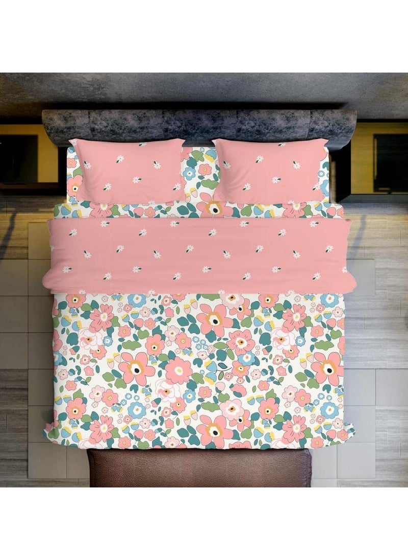Subtlespreads Premium Premium Super King Size Bedsheets 108 x 108 with 2 Large Pillow Covers Extra Large Bedsheets 275 x 275 cms Pink Beauty