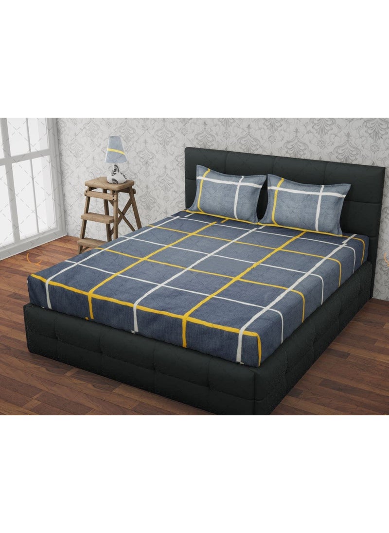 COZY FURNISH Super Soft Brushed Microfiber Cotton Double Bedsheet with 2 Pillow CoversBedsheet 90X100Inches Pillow Covers 17X27Inches Metallic