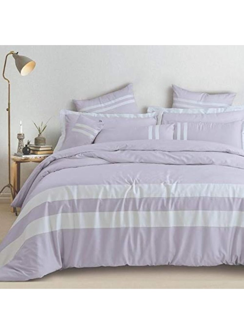 Spread Spain Botanic Cotton 550 Thread Count Super King Size Bedsheet 108x108 with 2 Pillow Covers 18x27 Lavender