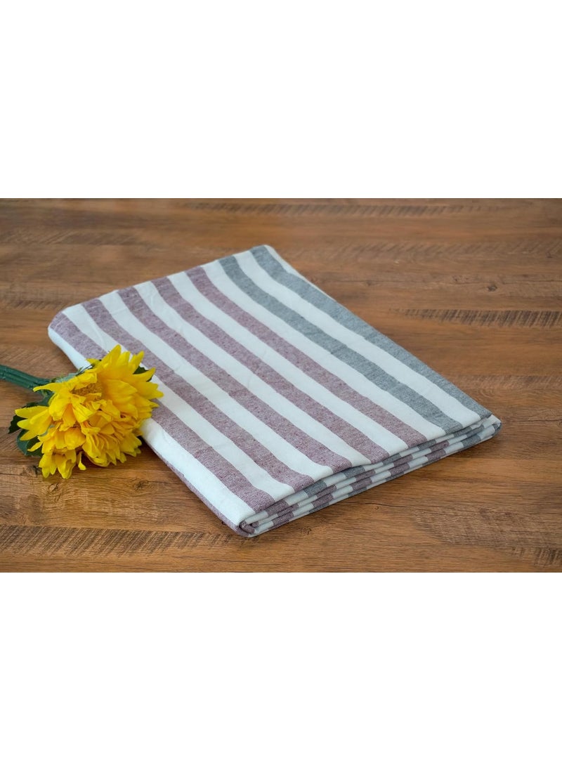 CrazyWeaves Khadhi Cotton Bedsheet for Bed 90 x 100 Woven Bedsheet Pure Cotton Maroon Grey King