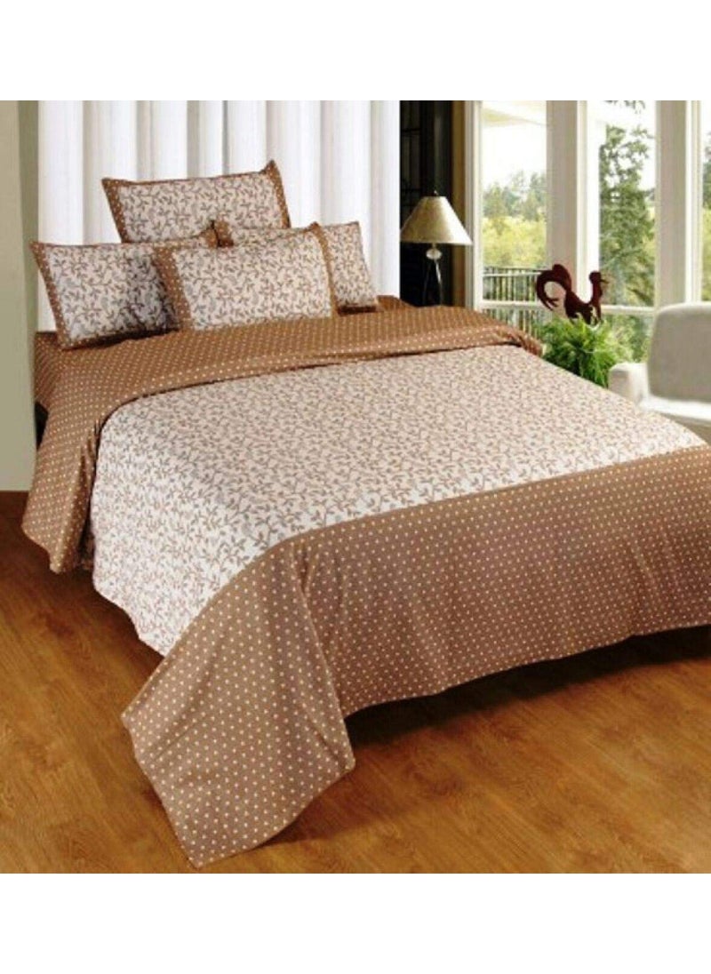 MORADO 100 Sheeting Cotton 180 TC Double Bed Bedsheet 90100 Inches with 2 Pillow Covers 2030 Inches Brown