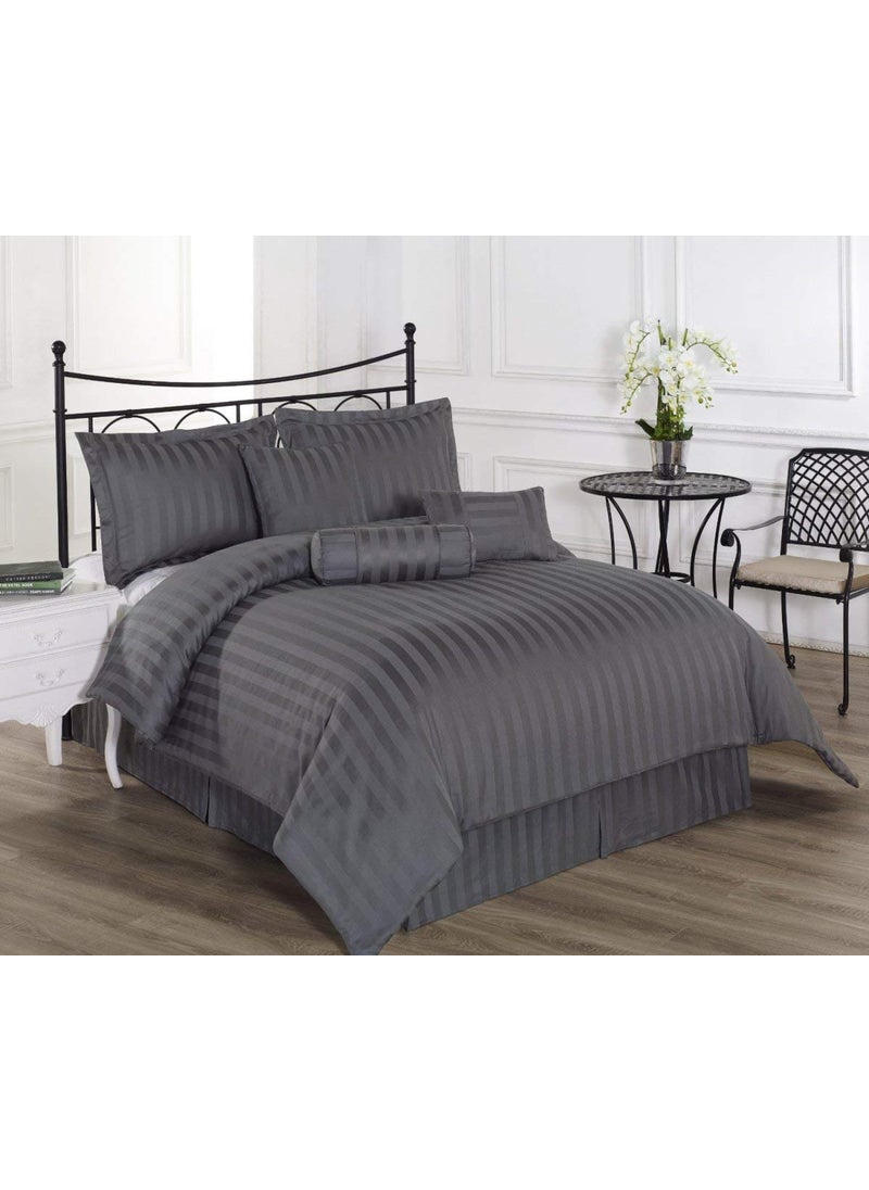 Fresh From Loom Microfiber Wrinkle Resistant Soft Skin Safe Breathable King Size Flat Bedsheets All Season Soft Fabric Double Bedsheet Set with 2 Pillow Covers 108x108 Inches Grey
