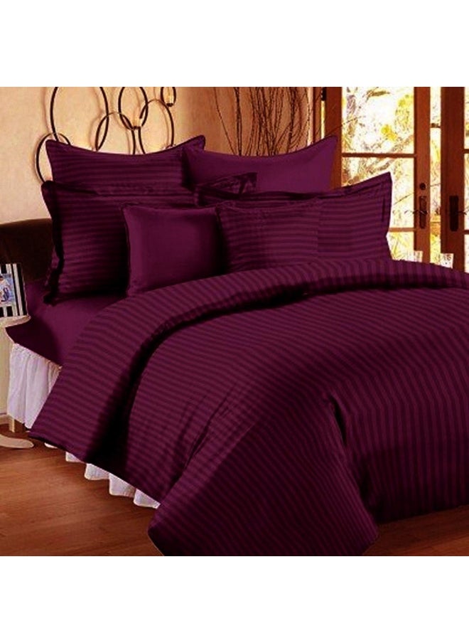 210 Tc Pure Cotton King Size Bedsheet With 2 Pillow Covers Wine 100X108 Inch