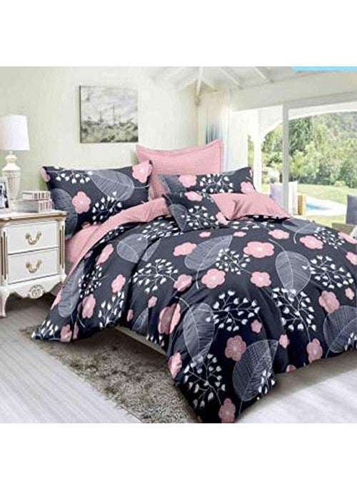 MORADO Glace Cotton 160 TC Double Bedsheet with 2 King Size Pillow Covers 90 X 100 Inches Multi Color
