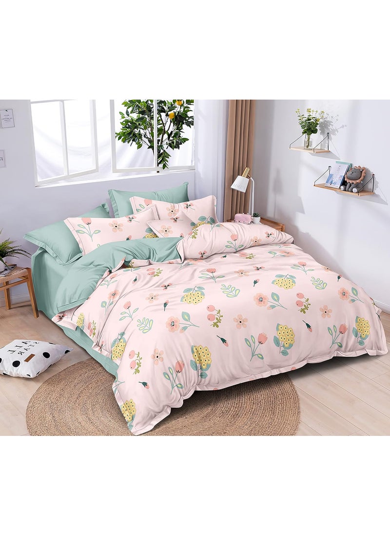 MORADO Premium Glace Cotton 160 TC Double Bedsheet with 2 Pillow Covers 90 X 90 Inch Peach