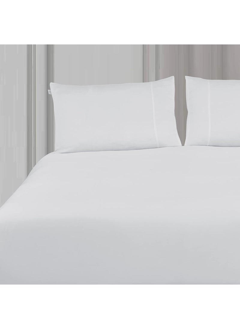 Spread Spain Madison Avenue Cotton with Light Silky and Sateen Sheets 400 Thread Count Single Size Bedsheet with 1 Pillow Cover 60 x 90 inch White