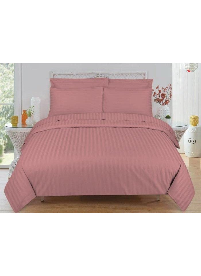 RRC Super Soft Brushed Microfiber Cotton Satin Stripes Double Bed Sheet with 2 Pillow Cover90X108Inches Bedsheet with Pillow Covers