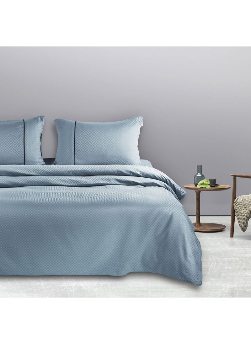 Spread Spain Oxford Cotton 400 Thread Count Soft Comfort Modern Design Bedsheets for Single Bed Size Flat Sheet with 1 Pillow Covers 60 x 90 inch Citadel