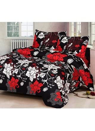 Supreme Home Collective 4 Piece 144 TC Microfibre Double Bedsheet with 8 Pillow Covers Multicolour