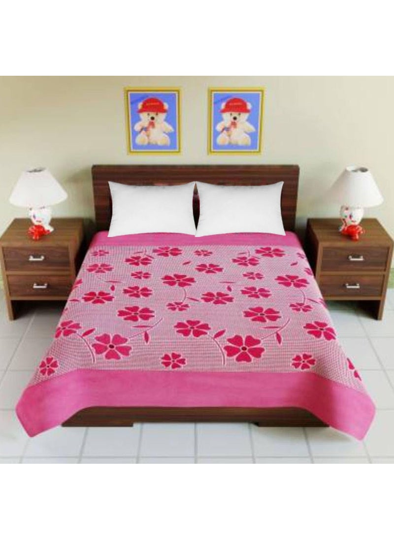 Supreme Home Collective 144 TC Microfiber 1 Double BedSheet Without Pillow CoversPink