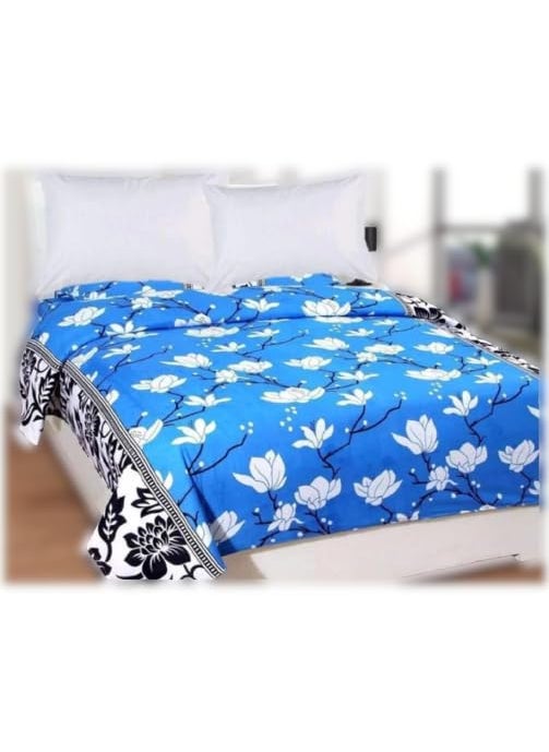 Supreme Home Collective 1 Piece 144 TC Microfibre Double Bedsheet Without Pillow Covers Color Blue