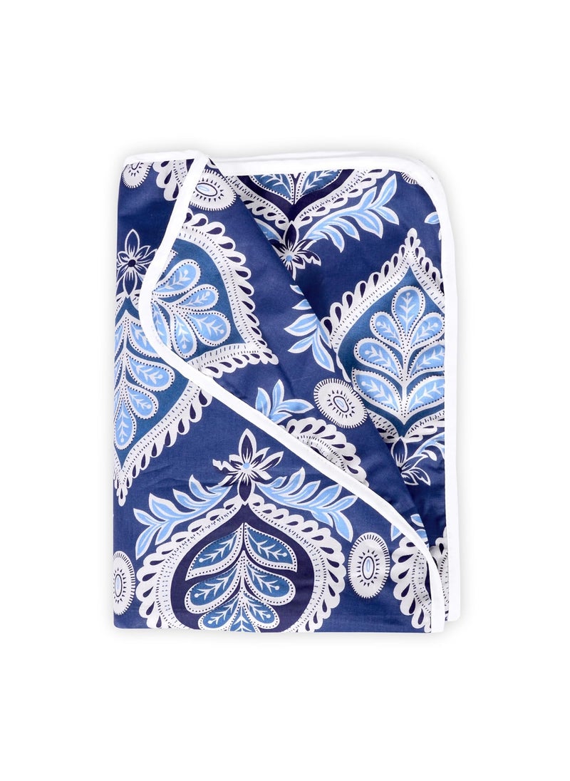 Divine Casa Floret 100 Cotton Single Kids Dohar 120 GSM Soft Lightweight Throw Blanket Cozy Breathable Bedding AllSeason Comfort 140 x 100 CM Dazzling Blue