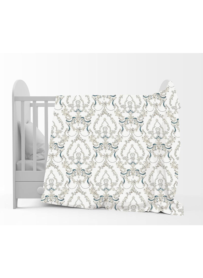 Divine Casa 120 GSM Microfiber Single Kids Dohar 04 Years Soft Lightweight Throw Blanket Cozy Breathable AllSeason Comfort 140 x 100 CM Paisley Pattern Ivory Beige