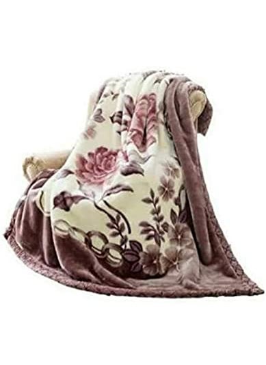 Bezzilish Home Cloudy Kids Blanket Single Bed Double Ply Super Soft Fabric Floral Printed Mink Heavy Duty Luxury Ultra for Heavy Winters with English Colors 60 X 90 inches Pack of 1