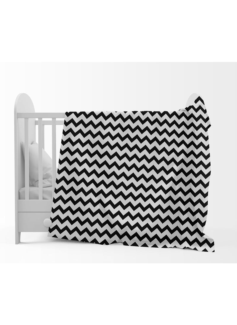 Divine Casa 120 GSM Microfiber Single Kids Dohar 04 Years Soft Lightweight Throw Blanket Cozy Breathable AllSeason Comfort 140 x 100 CM ZigZag Pattern Anthracite