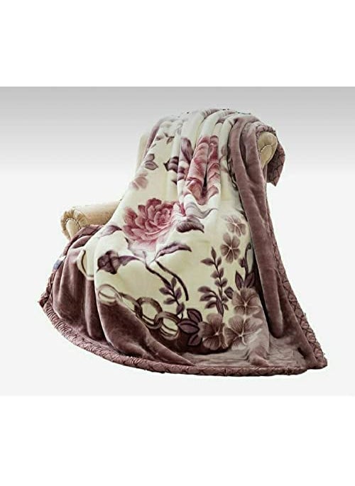 Bezzilish Home Cloudy Kids Blanket Single Bed 2 Ply Super Soft Fabric Floral Printed Mink Heavy Duty for Heavy Winters with English Colors 50 X 85 inches Pack of 1