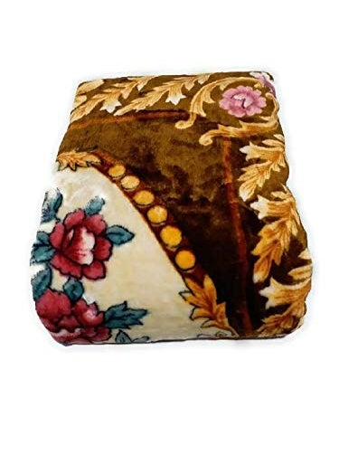 Bezzilish Home Ultra Soft Luxurious Embossed Very Warm Korean Mink Blanket Single Bed for Winter Multicolor 60 x 90 Inches