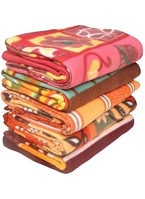Bezzilish Home Latest Printed Relief Donation Double Bed Blanket Pack of 5 MultiColor